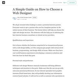 A Simple Guide on How to Choose a Web Designer