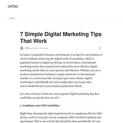 7 Simple Digital Marketing Tips That Work