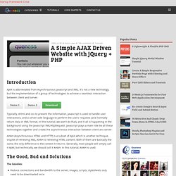 A Simple AJAX Driven Website with jQuery + PHP