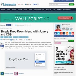 Simple Drop Down Menu with Jquery and CSS