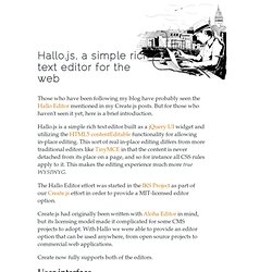 Hallo.js, a simple rich text editor for the web - Henri Bergius in Berlin, Germany