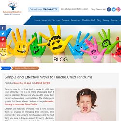 Simple and Effective Ways to Handle Child Tantrums