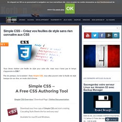 Simple CSS - Créez vos feuilles de style sans rien connaitre aux CSS