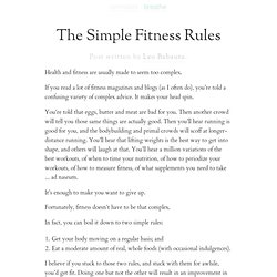 The Simple Fitness Rules