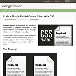 Code a Simple Folded Corner Effect With CSS