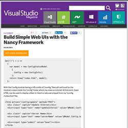 Build Simple Web UIs with the Nancy Framework