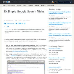 10 Simple Google Search Tricks
