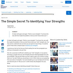 The Simple Secret To Identifying Your Strengths : Lifestyle