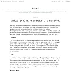 Simple Tips to increase height in girls in one year. - Article Zings