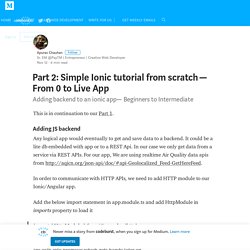 Part 2: Simple Ionic tutorial from scratch — From 0 to Live App