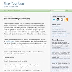 Simple iPhone Keychain Access