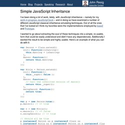 Simple JavaScript Inheritance