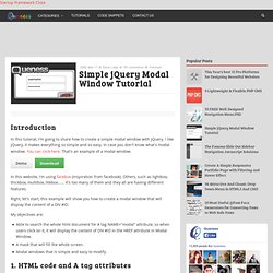 Simple jQuery Modal Window Tutorial