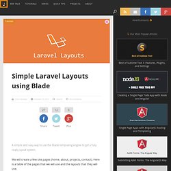 Simple Laravel Layouts using Blade