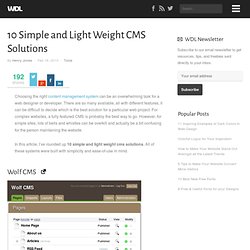 10 Simple and Light Weight CMS Solutions