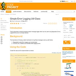 Simple Error Logging Util Class