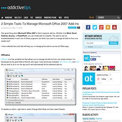 2 Simple Tools To Manage Microsoft Office 2007 Add-ins