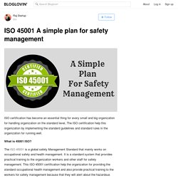 ISO 45001 A simple plan for safety management
