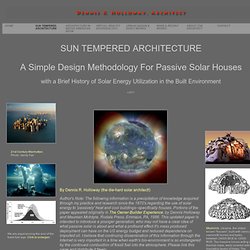 A Simple Design Methodology For Passive Solar Houses