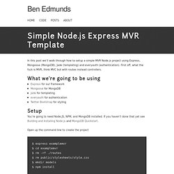 Simple Node.js Express MVR Template