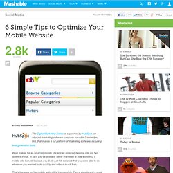 6 Simple Tips to Optimize Your Mobile Website