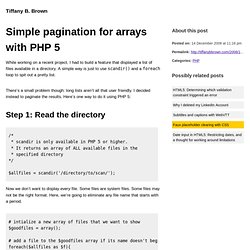 Simple pagination for arrays with PHP 5