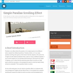 Simple Parallax Scrolling Effect - Call Me Nick