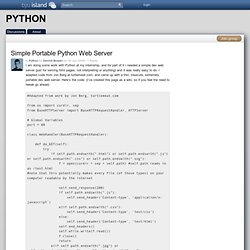 Simple Portable Python Web Server