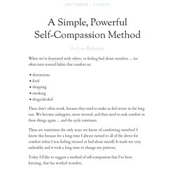 A Simple, Powerful Self-Compassion Method