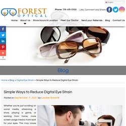 Simple Ways to Reduce Digital Eye Strain