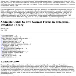 A Simple Guide to Five Normal Forms in Relational Database Theory