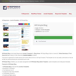 HR Simple Blog - Free Blog Responsive Joomla 3 Templates
