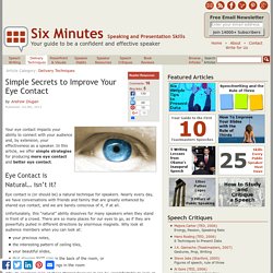 Simple Secrets to Improve Your Eye Contact