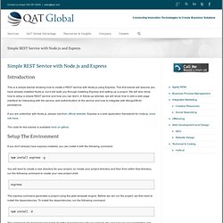 Simple REST Service with Node.js and Express - QAT Global