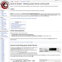 Quick & Simple - Setting up Jack Server and Q-synth - Open Source@Seneca