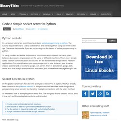 Code a simple socket server in Python