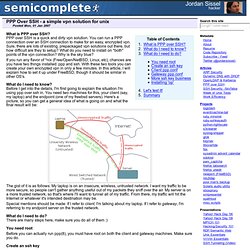 PPP Over SSH - a simple vpn solution for unix