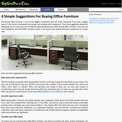 4 Simple Suggestions For Buying Office Furniture