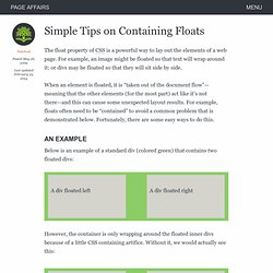 Simple Tips on Containing Floats