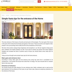 Simple Vastu tips for the entrance of the Home