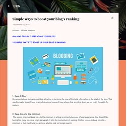 Simple ways to boost your blog’s ranking.