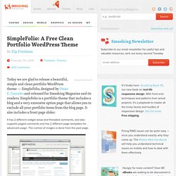 SimpleFolio: A Free Clean Portfolio WordPress Theme