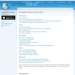 SimpleMind for iPad and iPhone FAQ