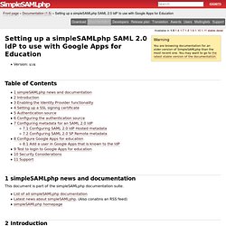 Setting up a simpleSAMLphp SAML 2.0 IdP to use with Google Apps for Education