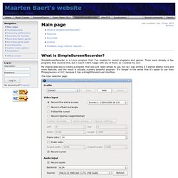 Main page - SimpleScreenRecorder - Maarten Baert's website