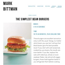 The Simplest Bean Burgers — Mark Bittman