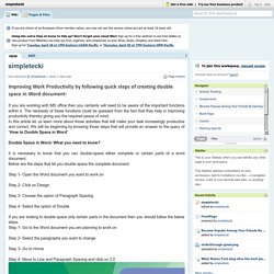 Improving Work Productivity by following quick steps of creating double space in Word document-