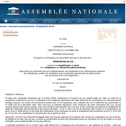  3706 - Proposition de loi de M. Jean-Luc Warsmann relative à la simplification du droit et à l'allègement des démarches administratives