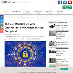 The GDPR Simplified with Checklist for Site Owners to Stay Compliant