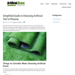 The Simplified Guide in Choosing Artificial Turf in Phoenix